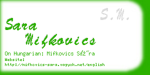 sara mifkovics business card